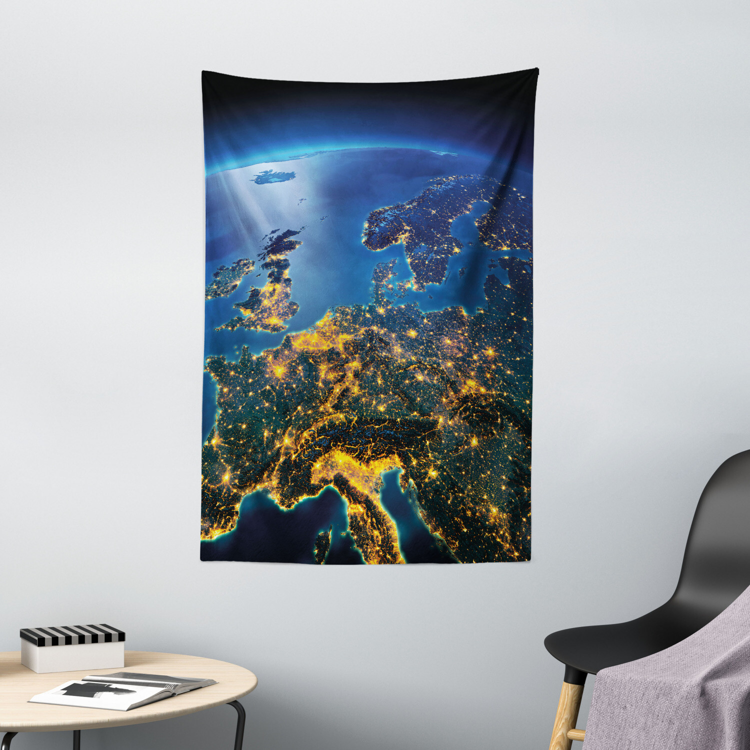 World Tapestry Continent Central Europe Print Wall Hanging Decor