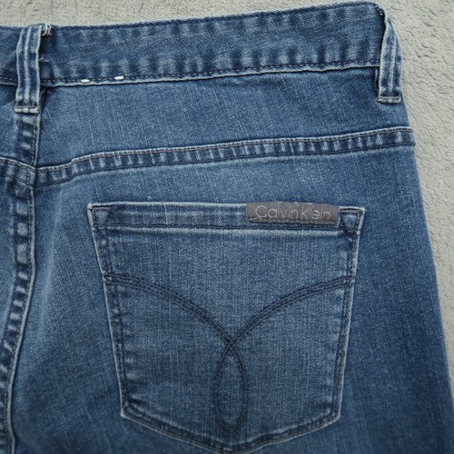 Calvin Klein Jeans Women's Size 12 Blue Mid-Rise Straight Denim Pants 28" Inseam - Picture 15 of 18