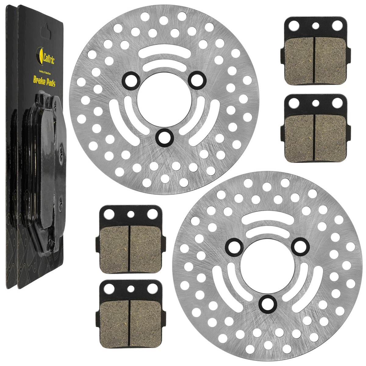 2 Front Brake Disc Rotor W/ Pad For Suzuki LT-Z250 LTZ250
