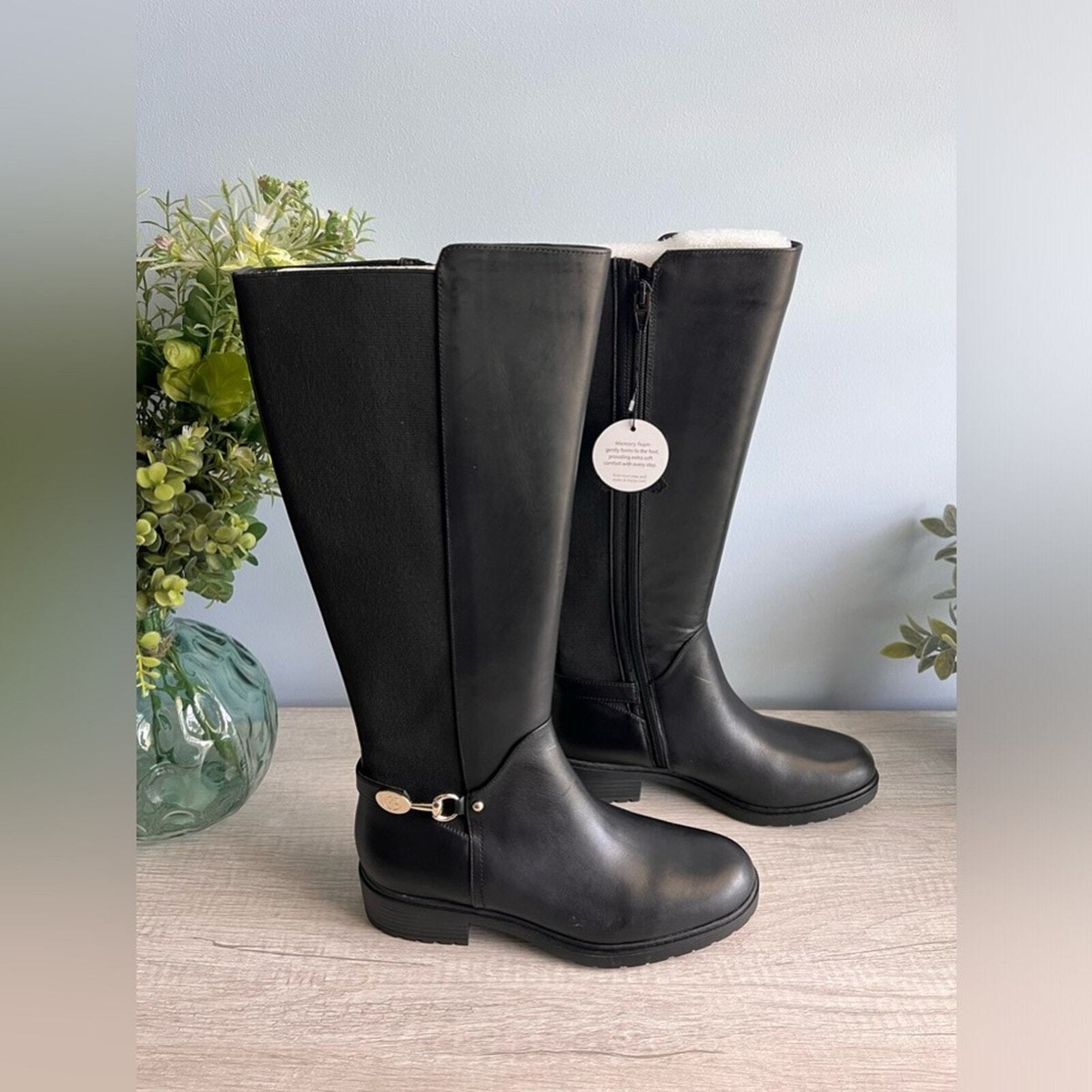 GIANI BERNINI Women's Barnibee Memory Foam Knee High Riding Boots