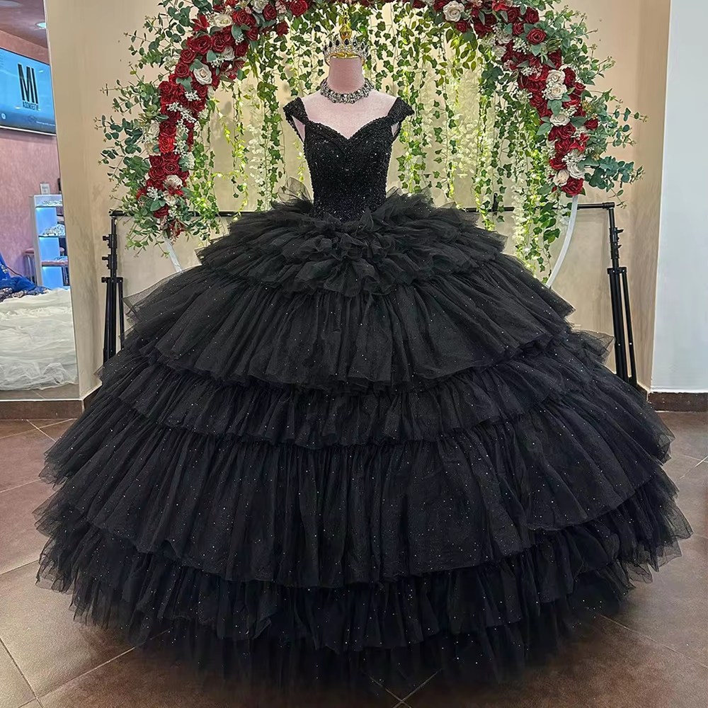 Black Quinceanera Dresses With Beading Glitter Sweetheart Sweet 15 16 Ball Gown | eBay Black Quinceanera Dresses With Beading Glitter Sweetheart Sweet 15 16 Ball Gown | eBay