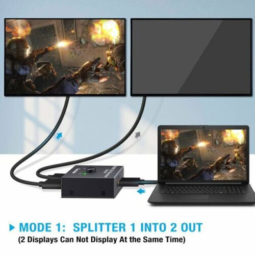 HDMI Switch 2 In 1 Out 1080P 4K HDMI Switcher Box Splitter Bi-Direction HUB HDCP - Picture 6 of 7