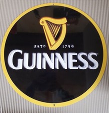 Guinness  X Large 20" 500mm Round metal sign. Bar/ Pub/ Man Cave