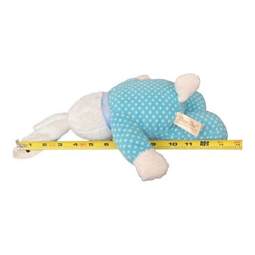 Dan Dee Plush White Blue Bunny Rabbit Jesus Loves Me Dandee 13” Not Working - Picture 6 of 7