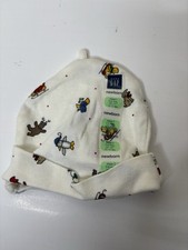 Vintage GAP Newborn 3-6 months Cap Beanie Hat Holiday 2002 Dogs Polar Bear Angel