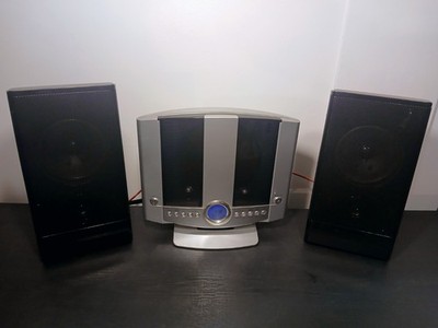 GPX HM3817DT CD Player,AM/FM Radio, Auxiliary,Alarm Clock + Two 4'' Onn Speakers 