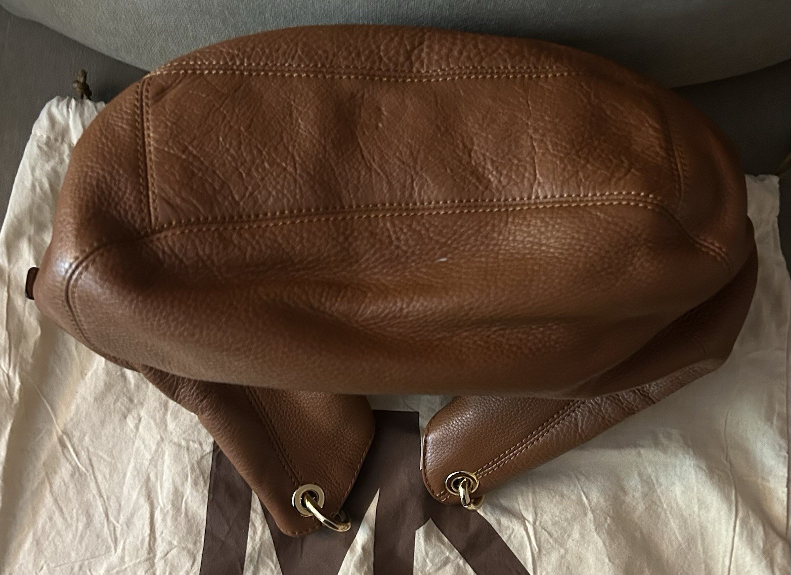 Authentic Michael Kors Brown Pebbled Leather Shou… - image 3