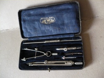 ANTIQUE JAYWESS SERIES TECHNICAL DRAUGHTSMAN DRAWING COMPASS SET