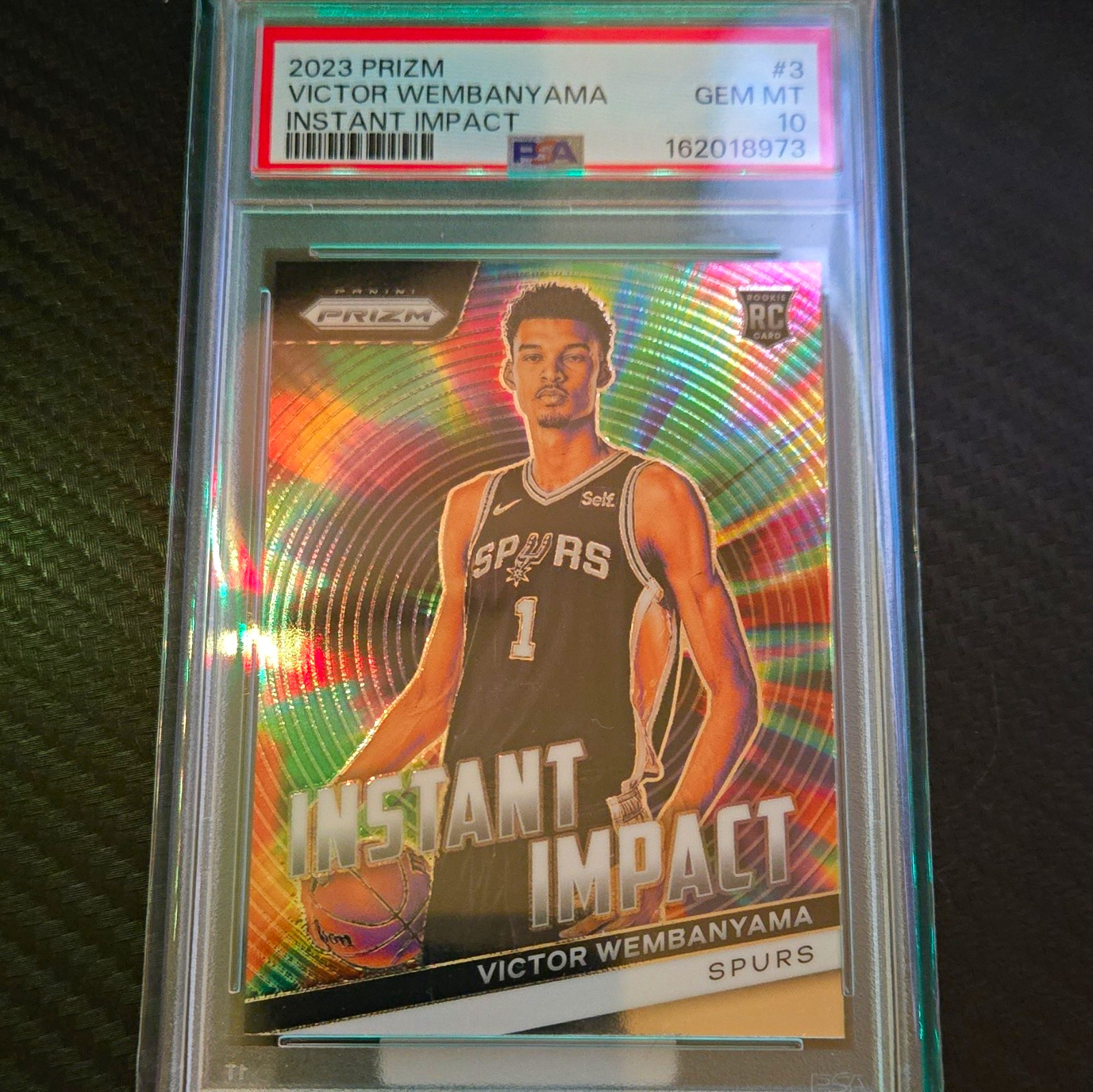 PANINI PRIZM 2023-24 Instant Impact Victor Wembanyama Spurs RC #3 PSA 10