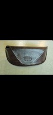 Fossil Glasses Case Brown Leather Compact Hard Shell Magnetic Closure