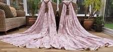 LAURA ASHLEY ORIENTAL BLOSSOM LINED CURTAINS  87" DROP BY 85" WIDTH
