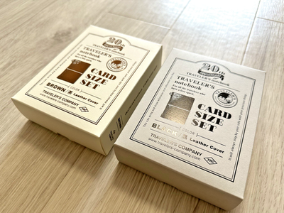 Traveler's Notebook Card Size 20th Anniversary Set Leather Brown
