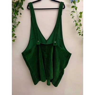 Modcloth Dark Green Corduroy Overall Dress Skirt Pinafore Size 4X | eBay