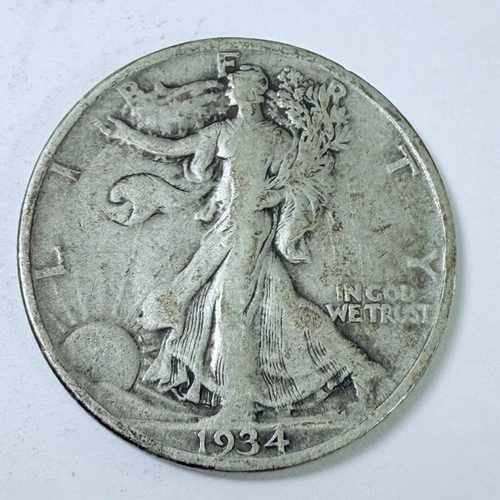 1934 50C Walking Liberty Half Dollar 90% Silver Fine Details #4539