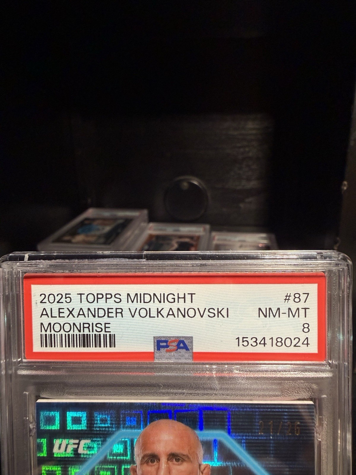 2020 Topps Midnight UFC Alexander Volkanovski /25 #87 PSA 8 view 2