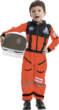 Astronaut Costume with Helmet, Space Suit for Toddler, Kids Astronaut Halloween