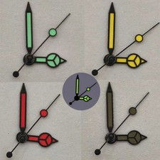 Watch Hands Green Lume Black Silver Edged For NH35 NH36 4R Movements Replacement