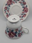 Vtg Royal Albert Bone China Teacup & Saucer Set Red Rose Floral Gold England — photo 9