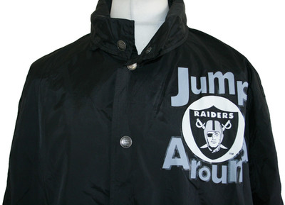 Campri Raiders Herren NFL Hooded Windbreaker Jacke -M/L- Schwarz- Selten 1995 Neuwertig Top