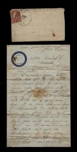 CIVIL WAR LETTER - 3rd NH Infantry - NEGRO CHURCH SERVICE in Hilton Head, SC !!