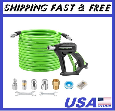 #ad Sewer Jetter Kit for Pressure Washer 50 FT Short Power Washer GunDrain Cleaner $64.99