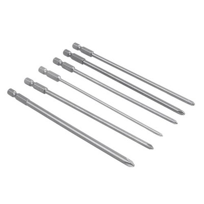 6 Pcs   Set 1 4 Shank 100mm Steel Magnetic Hex Cross Head Screwdriver Bit