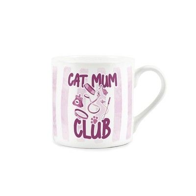 Cat Mum Club Tasse - Rosa Neuheit Bone China Tee-/Kaffeetasse Geschenke für Katzenliebhaber