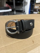 Salvatore Ferragamo Reversible Adjustable Gancini Leather Belt Black/Brown Sz 38