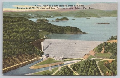 Aerial View South Holston Dam And Lake Tennessee Virginia Postcard