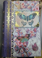Ashland BUTTERFLIES Faux Book Keepsake Box 6.5" x 4.5" x 1.5" NEW Gold Gilt