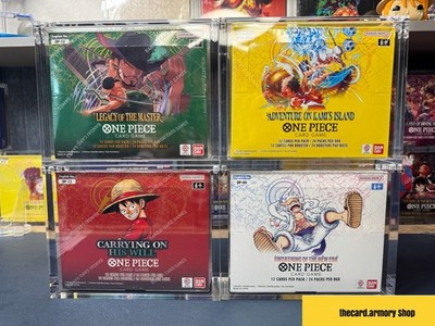 4 Pack ONE PIECE Booster Box Acrylic Display Case Magnetic Lid UV Protection USA