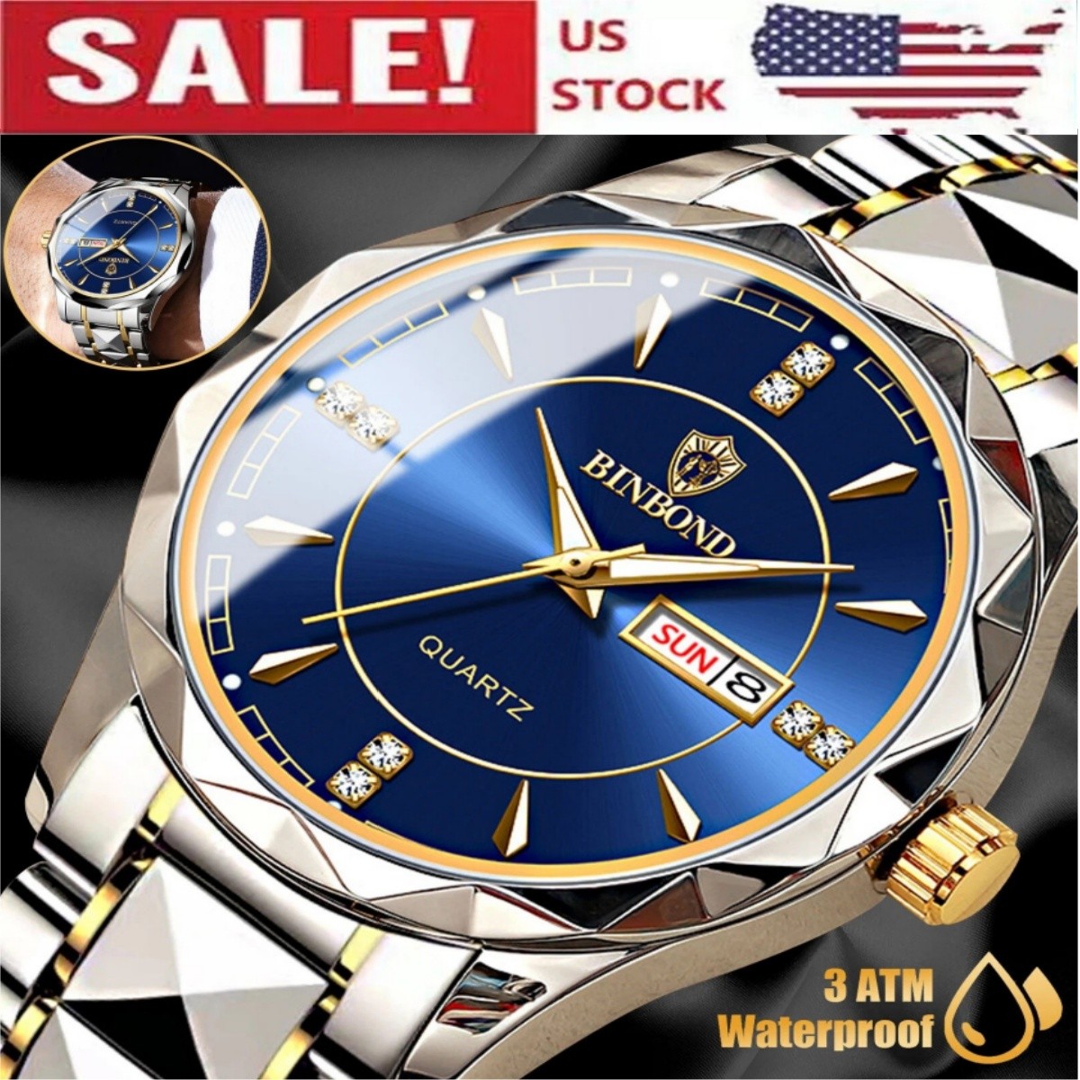 Waterproof Men Watch Stainless Steel Quartz Luminous Classic Business Wristwatch