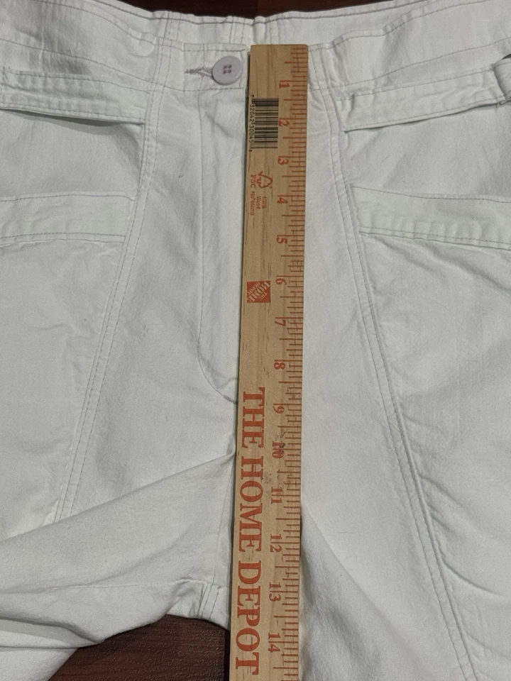 Pantalón utilitario Wrangler años 80 90 pierna barril para mujer M blanco púrpura costuras cargo Foto 4 de 4