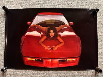 1984 Corvette C4 & Nude Girl 23''x35'' Poster 1983 Original (READ)