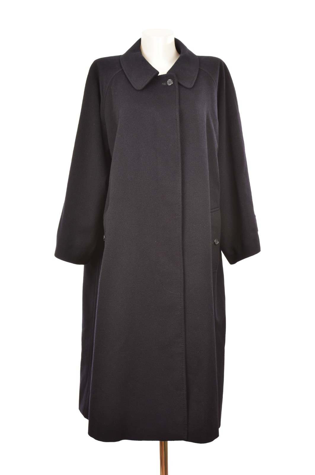 DDP Burberrys Vintage Cashmere Navy Coat CH98B Size 10 Ex Long