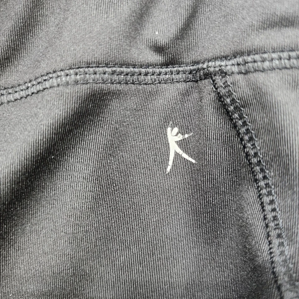 Pantalones Danskin Now para mujer XL negros ajustados espalda capri reflectantes rayas entrenamiento Foto 2 de 4