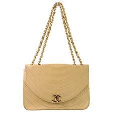 Chanel Half Moon 2Way Bag Women Beige One Size
