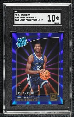 2018 Donruss Press Proof Blue Laser 14/49 Jaren Jackson Jr SGC 10 Rookie RC 02zw