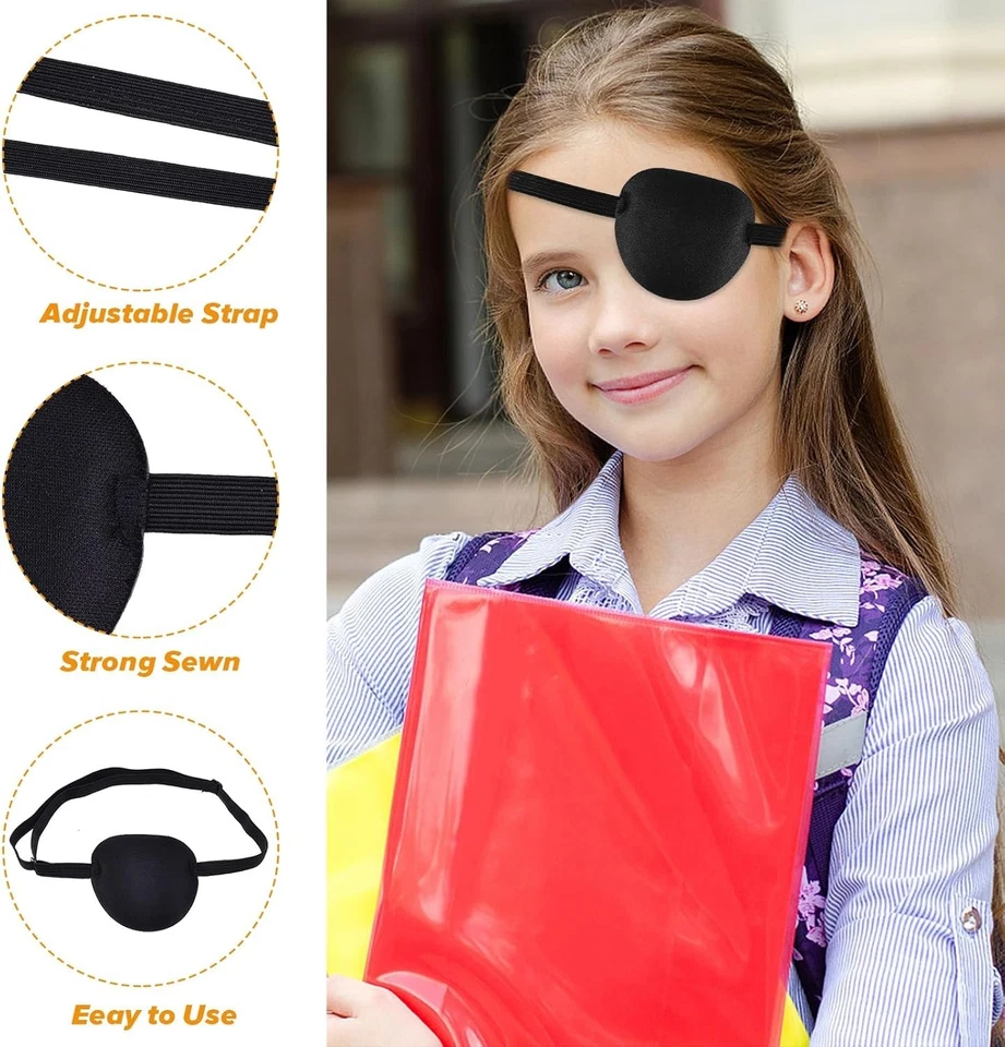 JJUNW 2 Stück verstellbare Augenklappe, 3D medizinische Augenklappen für E - Bild 4 von 4