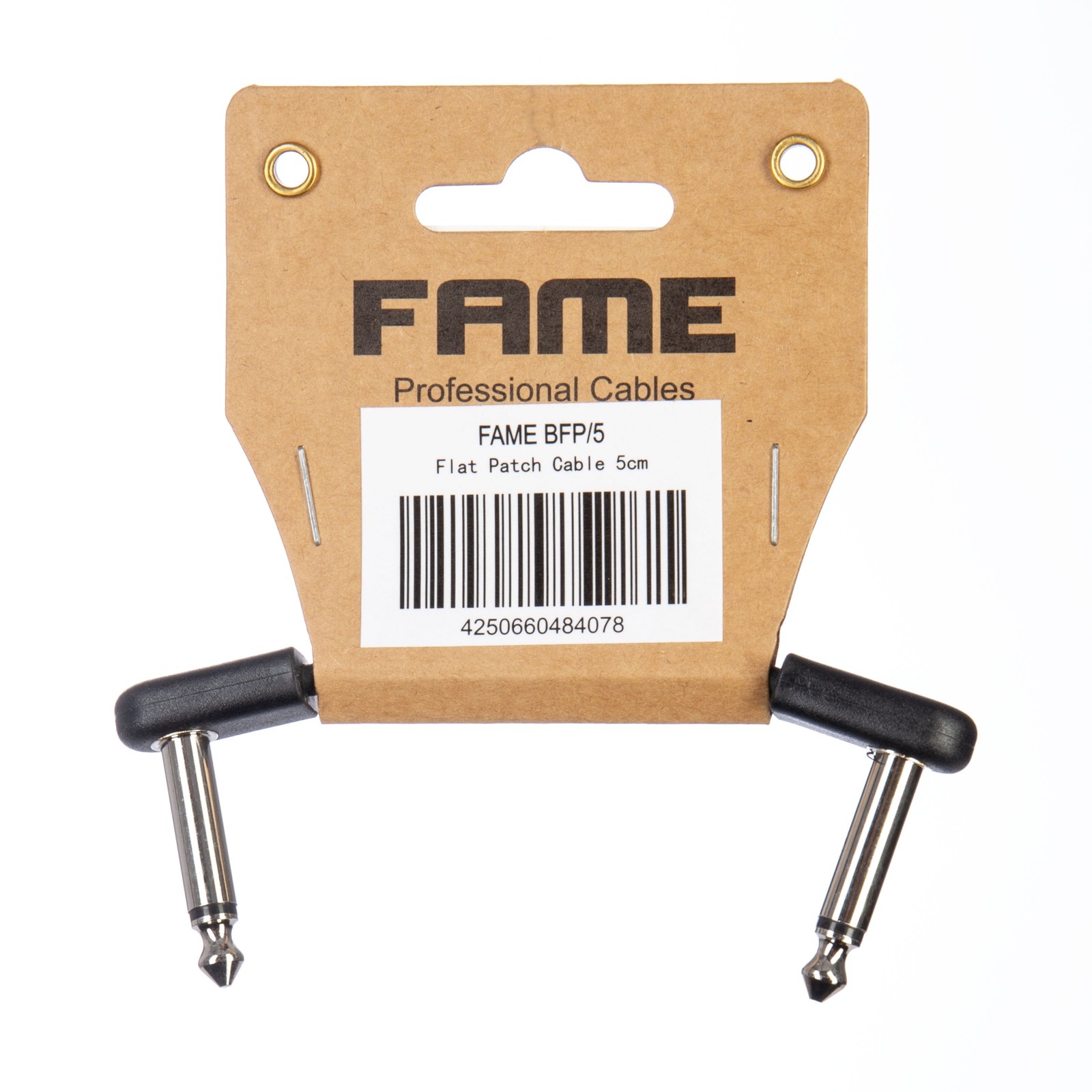 Плоский соединительный кабель Fame Schwarz 5 см Basic Standard Flache Stecker OFC-Leiter 0,05 м