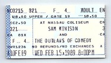 Sam Kinison Concert Ticket Stub February 15 1989 Uniondale New York