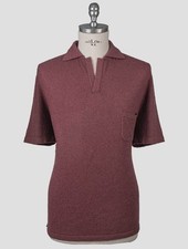 Isaia Burgundy Silk Cashmere Polo US33 Man