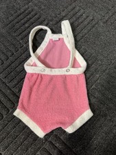 Vintage Lily-Kids Terry Cloth Pink and White Overall Size 1/2 25"-27" Newborn