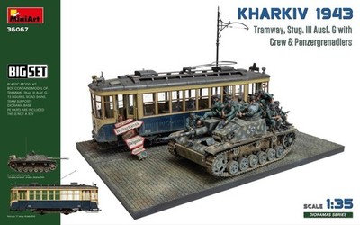 1/35 Miniart Kharkiv 1943: Tram & Stug. III Ausf. G w/Crew Big Set