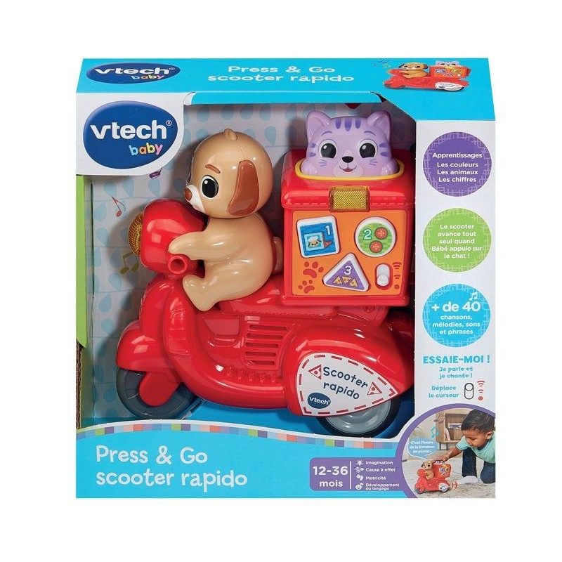 Scooter Rapido VTech Baby rouge jouet éveil premier âge press and go