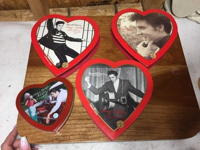 Lot of 4 Russell Stover Elvis Presley Heart Shaped Candy Boxes NO CANDY