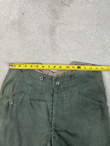 Vintage 1940s/50s M3 HBT Buckle back Chore Pants GOOD SIZE 32x32 - Picture 11 of 11