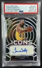 JAMES WORTHY PSA 8 2023-24 PANINI SPECTRA #IA-JWT ICONS AUTO 22/75 LAKERS