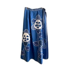 Vintage 1970s Floral Sunflower Print Maxi Wrap Skirt 70s Boho Cottagecore