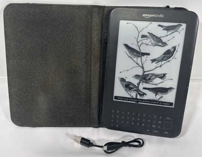 Amazon Kindle Keyboard 3rd Gen D00901 Bundle New Battery Case Cable